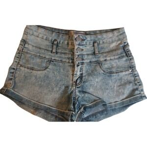 High Waisted bootie Shorts Acid Wash Juniors Casual Cute, Size 9 #196C‎